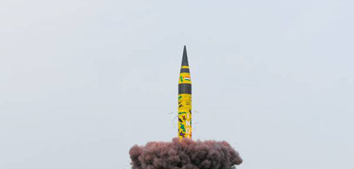 Agni V missile launch