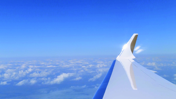 Global 6000 wing in flight 2