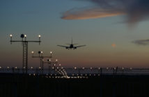 Aircraft landing at airport