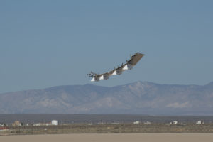 The HAWK30 drone during its first flight at the NASA Armstrong Flight Research Center, California