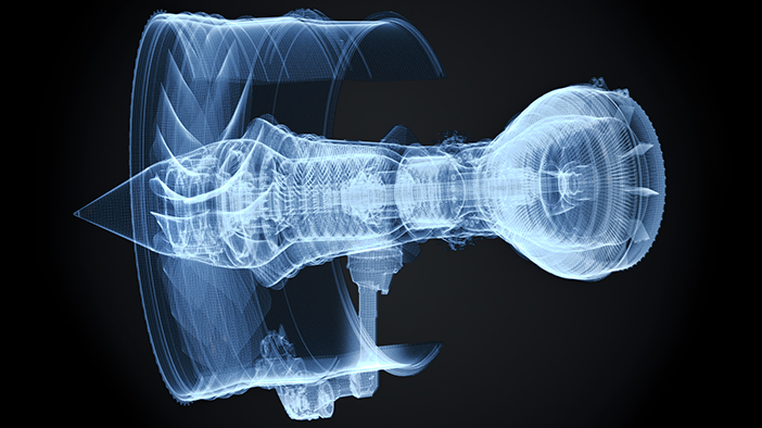x-ray of aero engine
