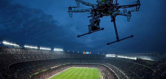 drone over stadium