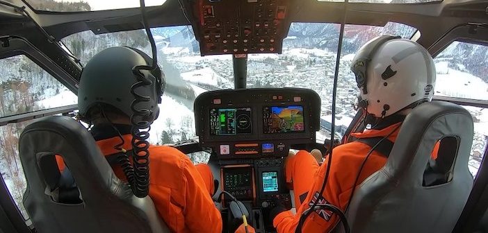 SH09 helicopter during flight