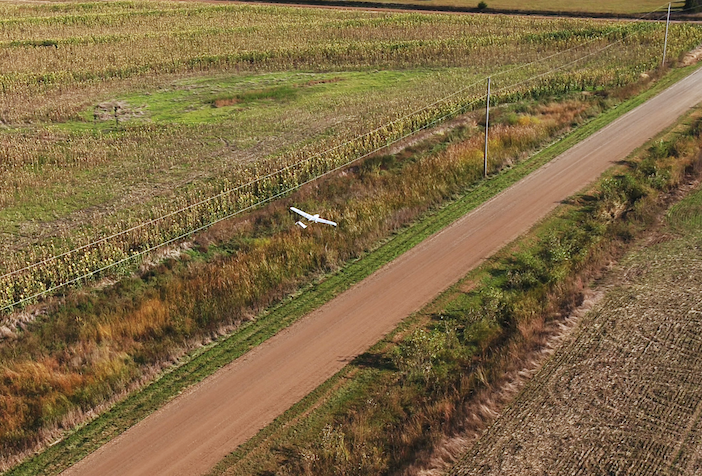 Drone inspecting power lines