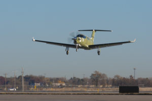 The Denali prototype completed its November 23, 2021, maiden sortie unpainted: the aircraft has a large cargo door in its port rear fuselage (Photos: Textron Aviation )