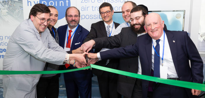 Hypoint’s Alex Ivanenko (left) opening the laboratories with local dignitaries and partners from the aerospace sector