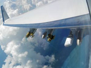 A Russian Yakovlev Yak-42 aircraft carrying atmospheric test sensors