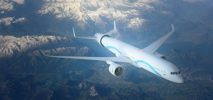 Artist's impression of future electric airliner