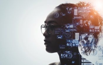 The 14% Challenge: how to increase the number of women in aerospace composite image of head with equations
