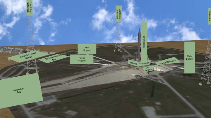 CAD of rocket launch facility