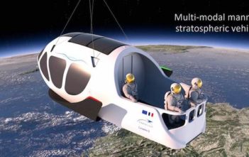 Mockup of balloon-based spacecraft