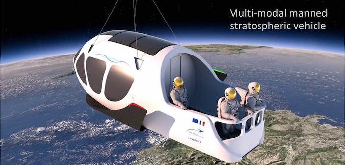 Mockup of balloon-based spacecraft