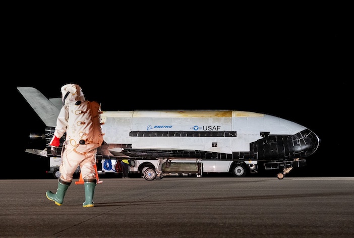 X-37B on runway