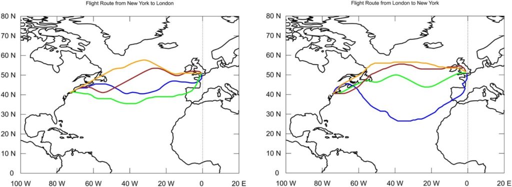 Tranatlantic route for airship