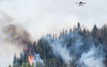 forest fire and drone